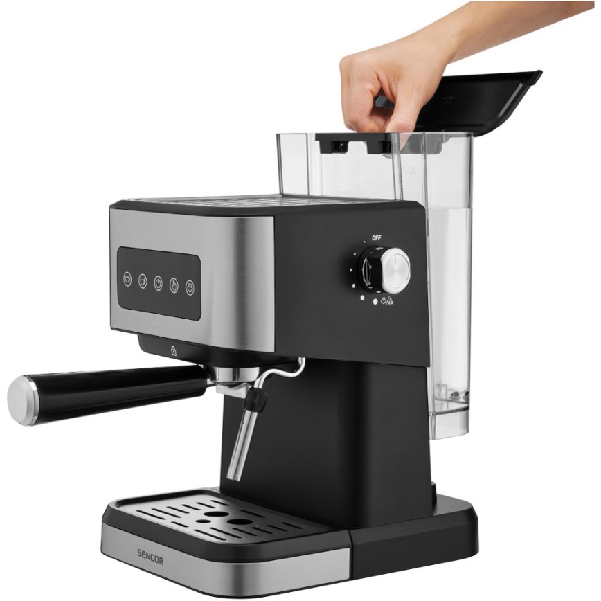 Sencor - pákový espresso kávovar 1050W/230V čierny/matný chróm