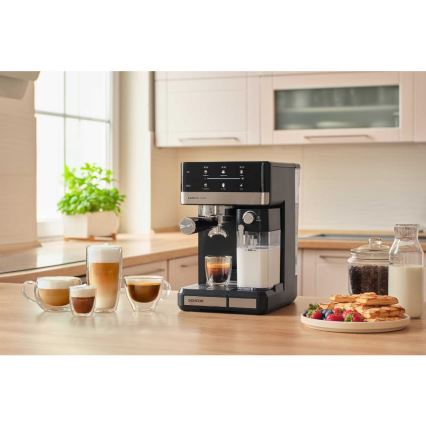 Sencor - Pákový espresso kávovar 1350 W/230 V čierny/matný chróm