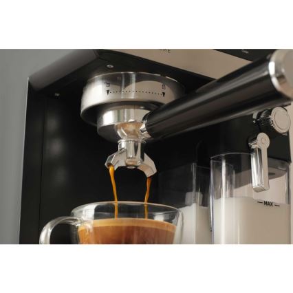 Sencor - Pákový espresso kávovar 1350 W/230 V čierny/matný chróm