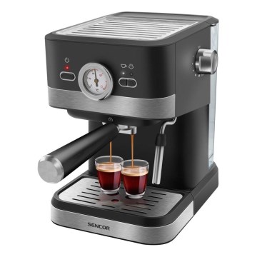 Sencor - Pákový kávovar espresso 1050W/230V čierna/matný chróm