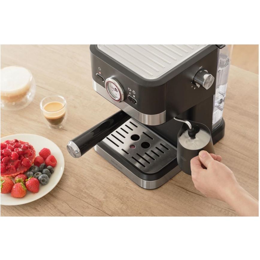 Sencor - Pákový kávovar espresso 1050W/230V čierna/matný chróm