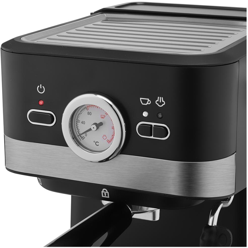 Sencor - Pákový kávovar espresso 1050W/230V čierna/matný chróm