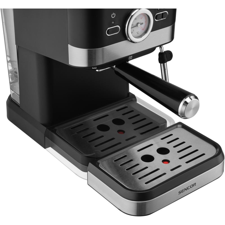 Sencor - Pákový kávovar espresso 1050W/230V čierna/matný chróm