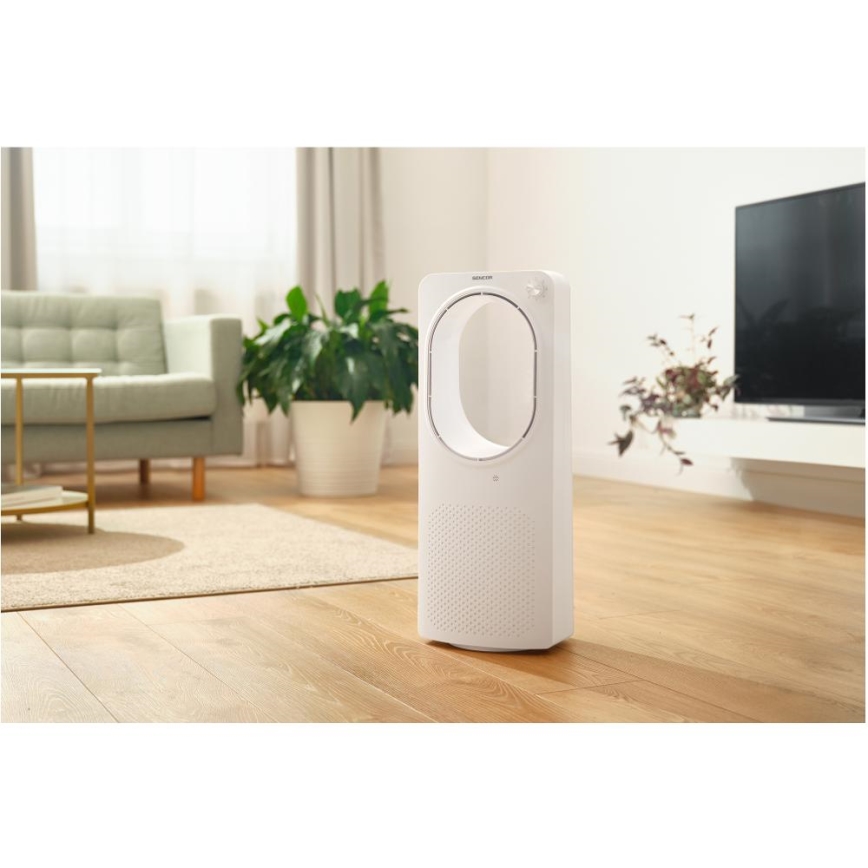 Sencor - Podlahový bezvrtuľový ventilátor 50W/230V biela