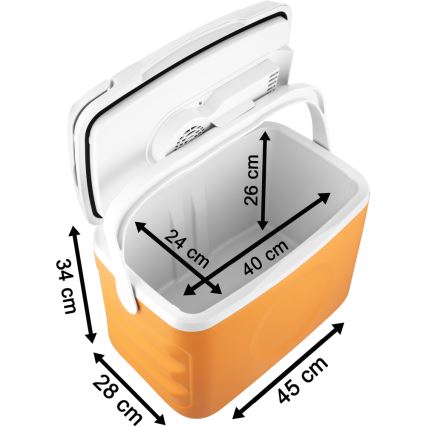 Sencor - Prenosná autochladnička 22 l 45W/12V oranžová/biela