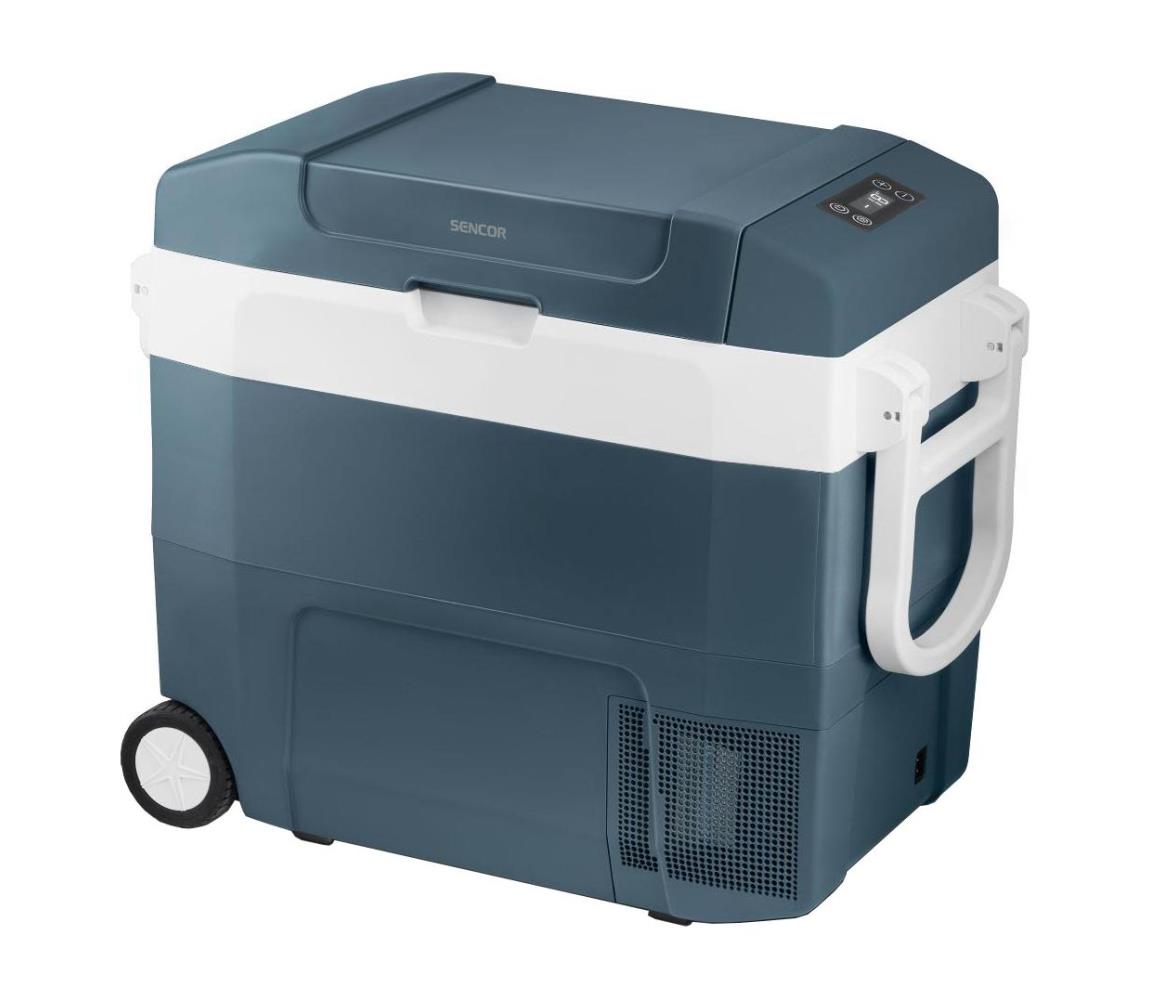 Sencor - Prenosná kompresorová autochladnička 55 l 70W/12V/230V modrá/biela 61000044