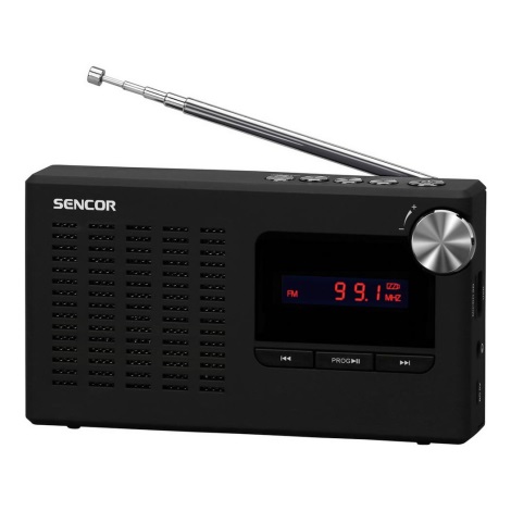 Sencor - Prenosný PLL FM rádiopríjímač 5W 800 mAh 3,7V USB a MicroSD