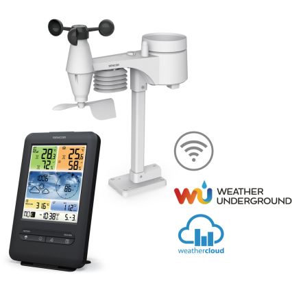 Sencor - Profesionálna meteostanica s farebným LCD displejom 1xCR2032 + 3xAA Wi-Fi