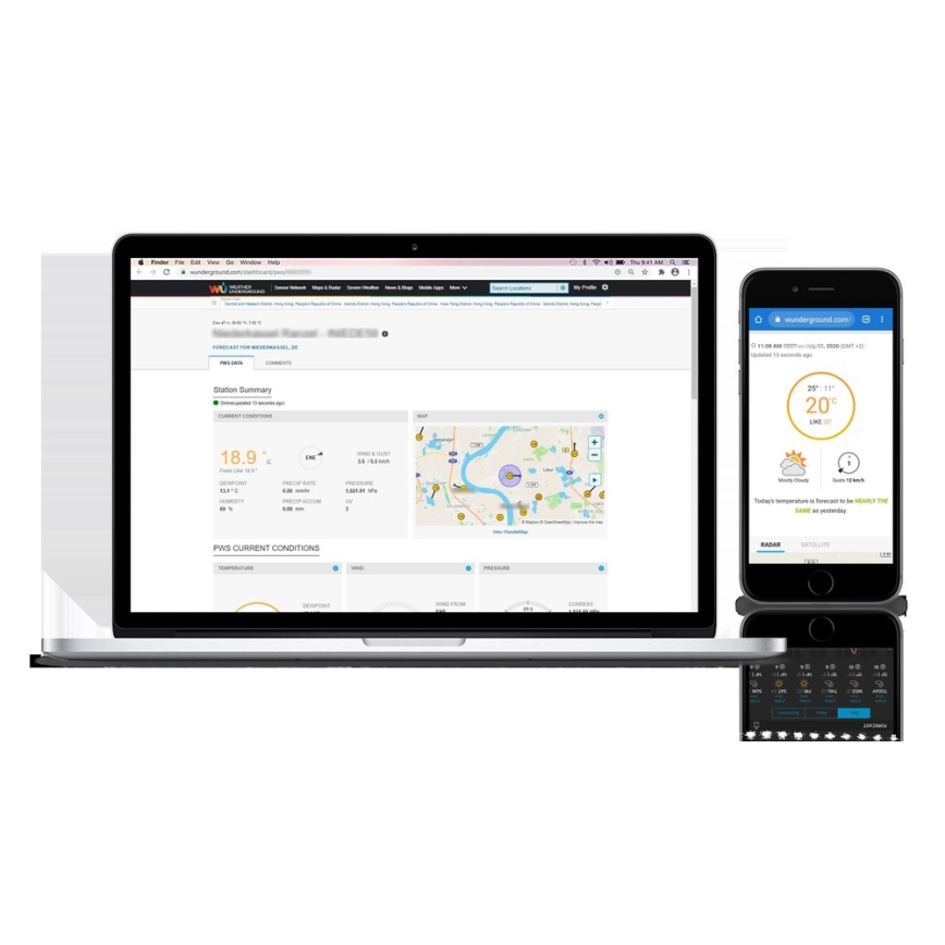 Sencor - Profesionálna meteostanica s farebným LCD displejom 1xCR2032 + 3xAA Wi-Fi