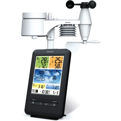 Sencor - Profesionálna meteostanica s farebným LCD displejom 1xCR2032 + 3xAA Wi-Fi