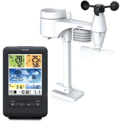 Sencor - Profesionálna meteostanica s farebným LCD displejom 1xCR2032 + 3xAA Wi-Fi