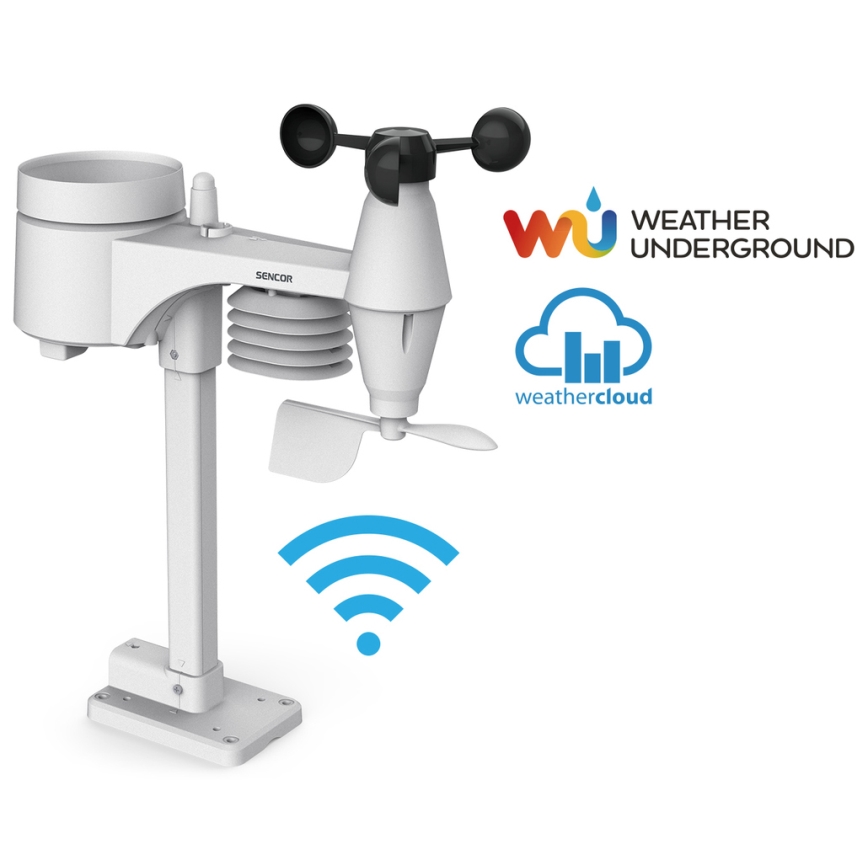 Sencor - Profesionálna meteostanica s farebným LCD displejom 1xCR2032 + 3xAA Wi-Fi