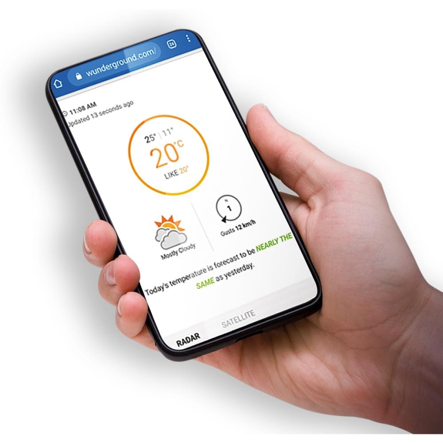 Sencor - Profesionálna meteostanica s farebným LCD displejom 5V 1xCR2032 + 3xAA + 2xAA Wi-Fi Tuya