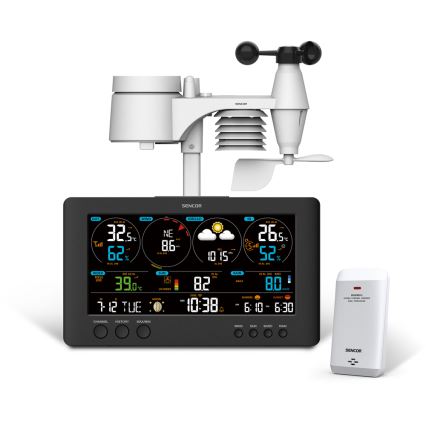 Sencor - Profesionálna meteostanica s farebným LCD displejom 5V/1xCR2032 + 3xAA Wi-Fi