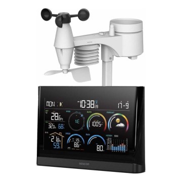 Sencor - Profesionálna meteostanica s farebným LCD displejom a budíkom 5V/3xAAA + 3xAA