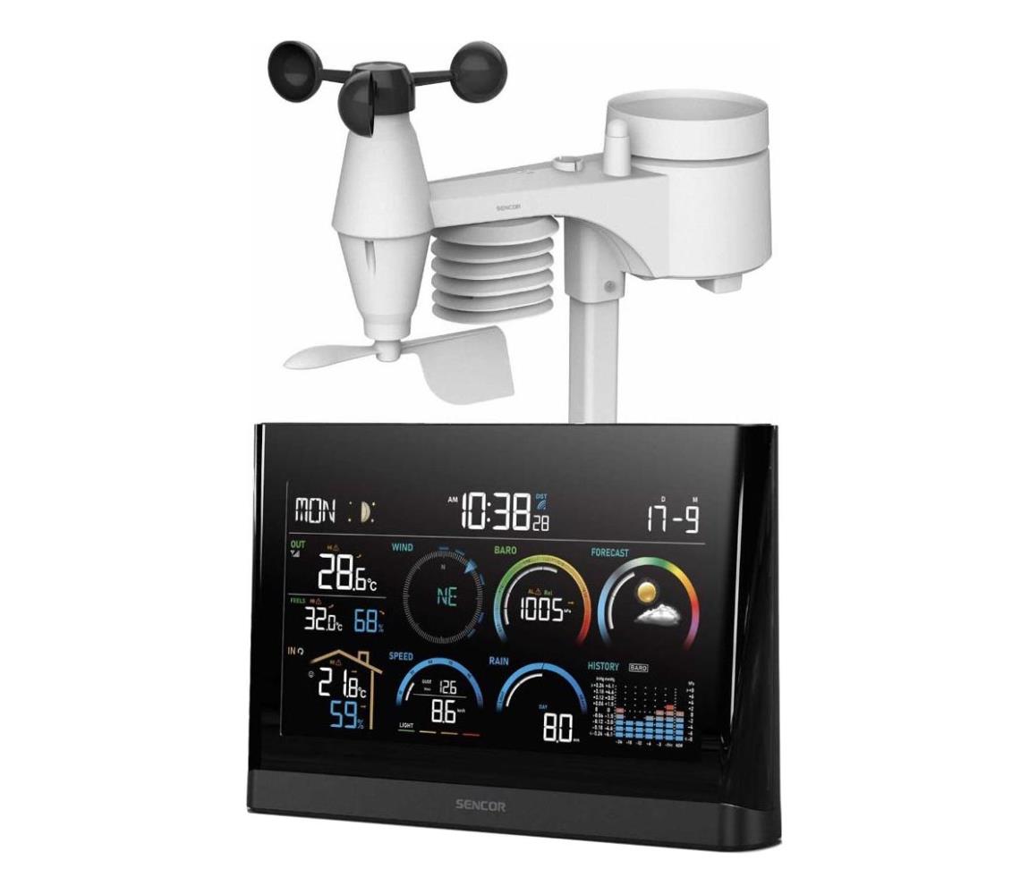 Sencor - Profesionálna meteostanica s LCD displejom a budíkom 5V/3xAAA + 3xAA 52000953