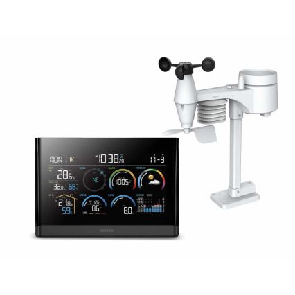 Sencor - Profesionálna meteostanica s farebným LCD displejom a budíkom 5V/3xAAA + 3xAA