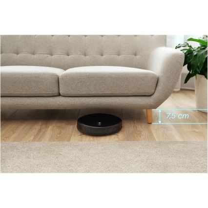 Sencor - Robotický vysávač s mopom 2v1 16W/2600 mAh Wi-Fi čierna + diaľkové ovládanie