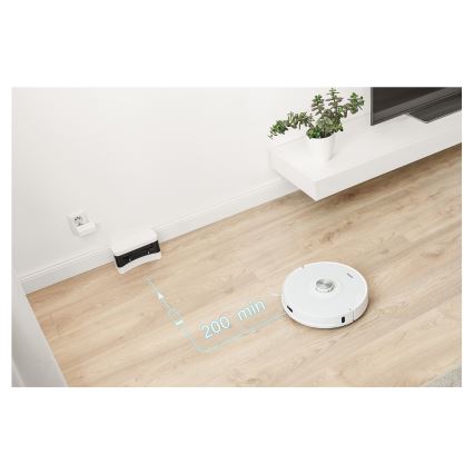 Sencor - Robotický vysávač s mopom 2v1 50W/5000 mAh Wi-Fi biela + diaľkové ovládanie