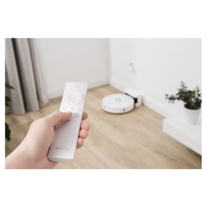 Sencor - Robotický vysávač s mopom 2v1 50W/5000 mAh Wi-Fi biela + diaľkové ovládanie