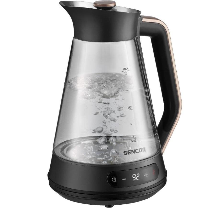 Sencor - Rýchlovarná kanvica s termoreguláciou 1,5 l 2150W/230V čierna/ružovo-zlatá