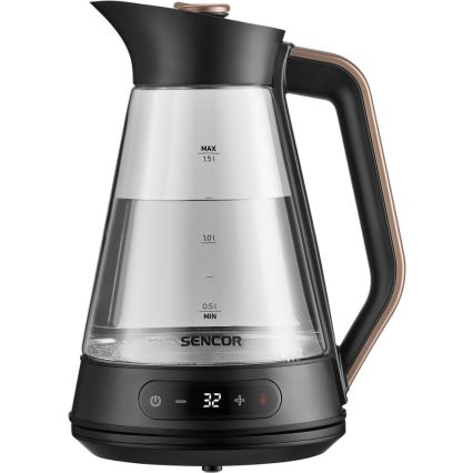 Sencor - Rýchlovarná kanvica s termoreguláciou 1,5 l 2150W/230V čierna/ružovo-zlatá