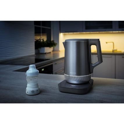 Sencor - Rýchlovarná kanvica s termoreguláciou 1,7 l 1800 W/230 V nerez