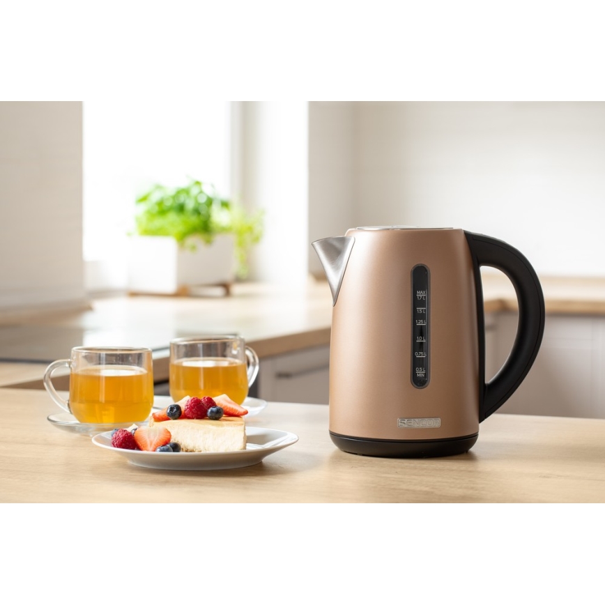 Sencor - Rýchlovarná kanvica s termoreguláciou 1,7 l 2150W/230V hnedá