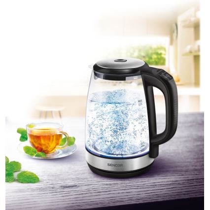 Sencor - Rýchlovarná kanvica s termoreguláciou a LED podsvietením 2 l 2200W/230V