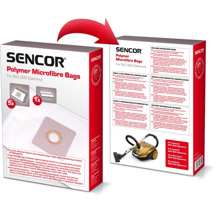 Sencor - SADA 5x Vrecko + 1x mikrofilter do vysávača