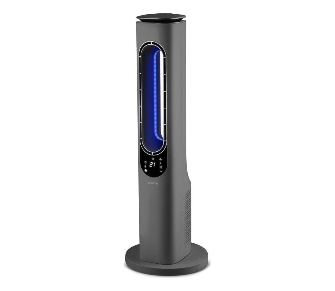 Sencor - Stĺpový bezlopatkový látor 1200/2000 W/230 V antracit + diaľkové ovládanie 41018683