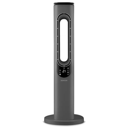 Sencor - Stĺpový bezlopatkový ventilátor s keramickým vykurovacím telesom 1200/2000W/230V antracit + diaľkové ovládanie