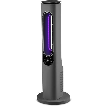 Sencor - Stĺpový bezlopatkový ventilátor s keramickým vykurovacím telesom 1200/2000W/230V antracit + diaľkové ovládanie