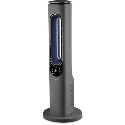 Sencor - Stĺpový bezlopatkový ventilátor s keramickým vykurovacím telesom 1200/2000W/230V antracit + diaľkové ovládanie
