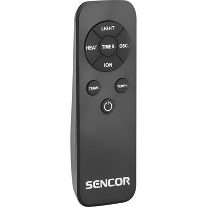 Sencor - Stĺpový bezlopatkový ventilátor s keramickým vykurovacím telesom 1200/2000W/230V antracit + diaľkové ovládanie