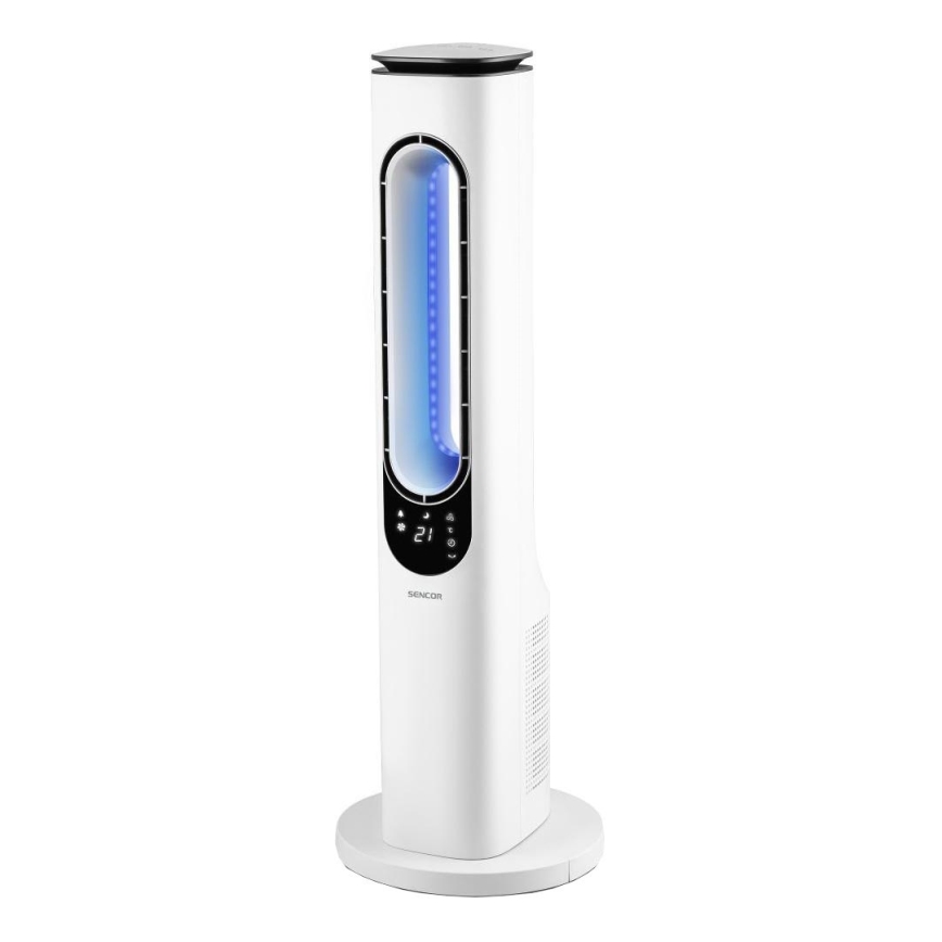 Sencor - Stĺpový bezvrtuľový ventilátor 50W/230V biela + diaľkové ovládanie