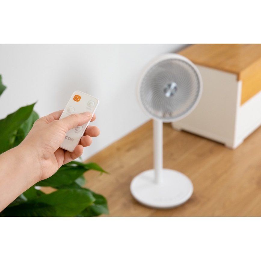 Sencor - Stojanový ventilátor 3D UltraSilent 26W/230V biela + diaľkové ovládanie