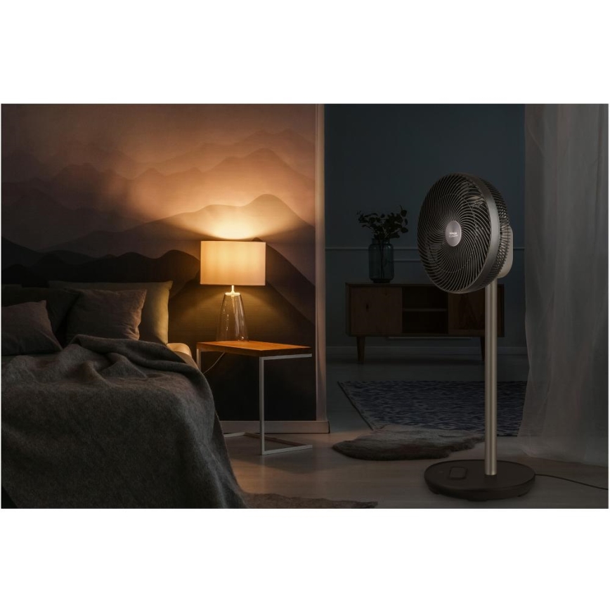 Sencor - Stojanový ventilátor 3D UltraSilent 26W/230V Wi-Fi čierna + diaľkové ovládanie