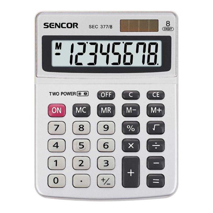 Sencor - Stolná kalkulačka 1xLR41 strieborná