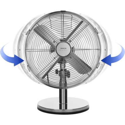 Sencor - Stolný ventilátor 35W/230V lesklý chróm