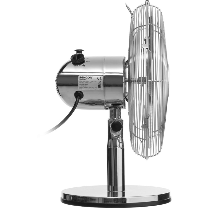Sencor - Stolný ventilátor 35W/230V lesklý chróm