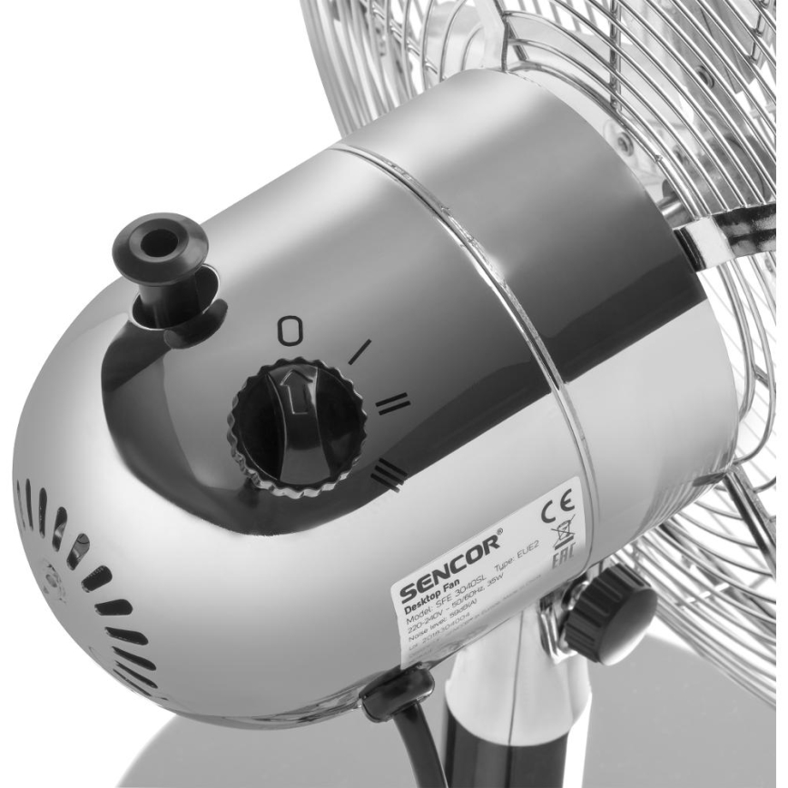 Sencor - Stolný ventilátor 35W/230V lesklý chróm