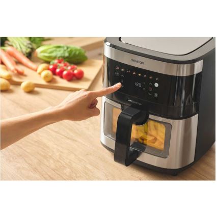 Sencor - Teplovzdušná fritéza 9 l 1700W/230V čierna/matný chróm