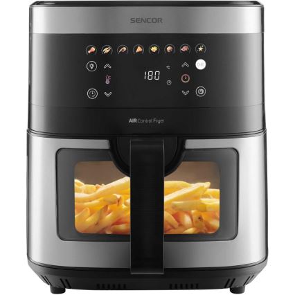 Sencor - Teplovzdušná fritéza 9 l 1700W/230V čierna/matný chróm