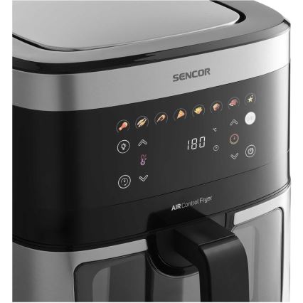 Sencor - Teplovzdušná fritéza 9 l 1700W/230V čierna/matný chróm