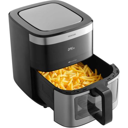 Sencor - Teplovzdušná fritéza 9 l 1700W/230V čierna/matný chróm