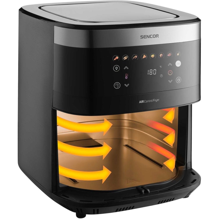 Sencor - Teplovzdušná fritéza 9 l 1700W/230V čierna/matný chróm
