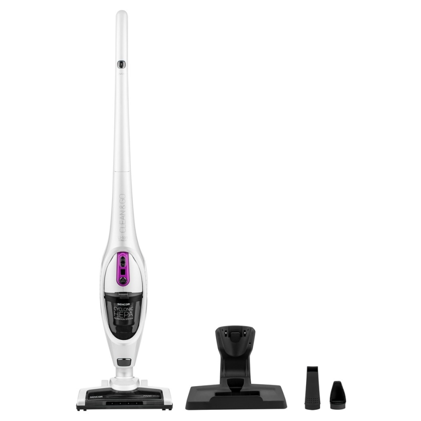 Sencor - Tyčový vysávač s elektrickou rotačnou kefou 2v1 110W/14,8V 2200 mAh biela