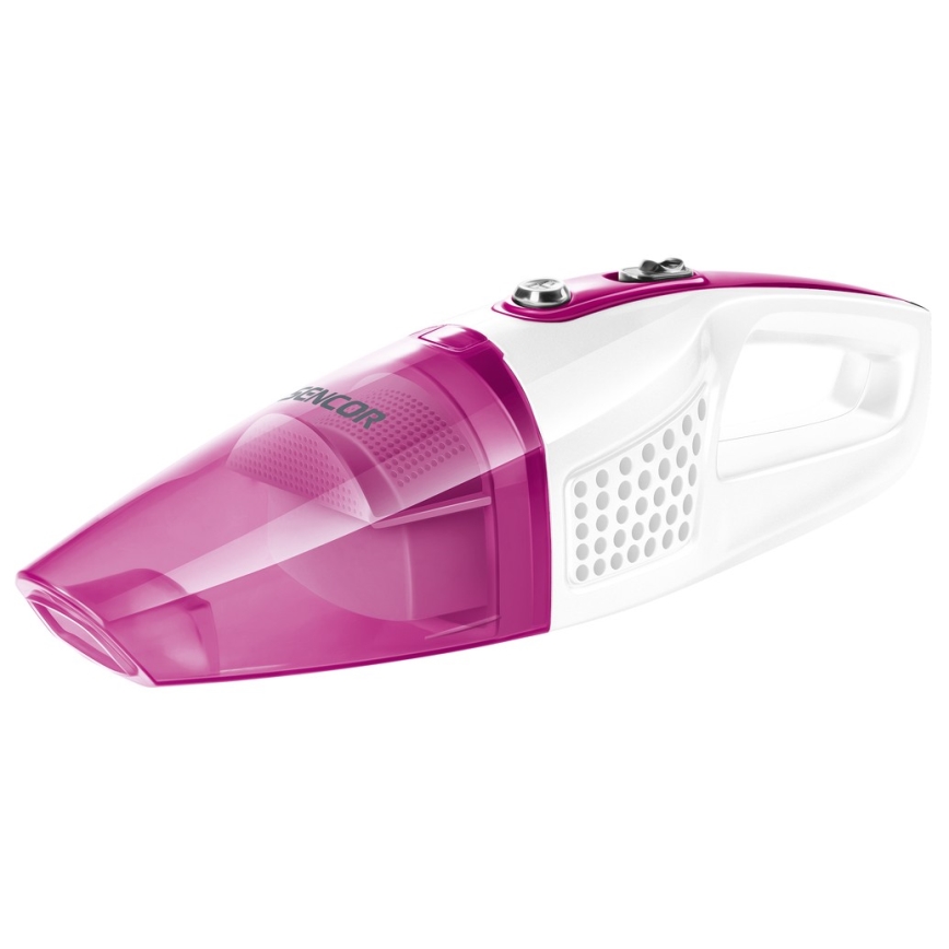Sencor - Tyčový vysávač s elektrickou rotačnou kefou 2v1 70W/12V 1800 mAh biela/ružová