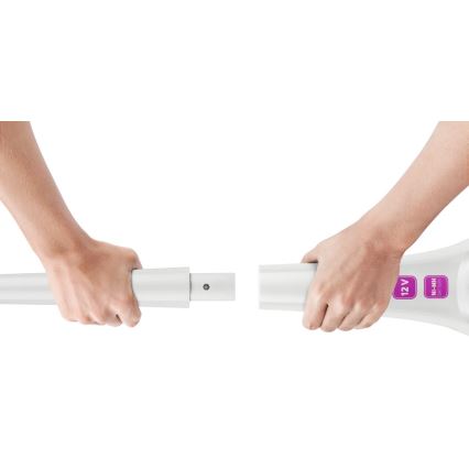 Sencor - Tyčový vysávač s elektrickou rotačnou kefou 2v1 70W/12V 1800 mAh biela/ružová